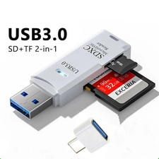 Tutew Multi Functional 2 In 1 High-speed USB 3.0/2.0 Card Reader Supports TF SD