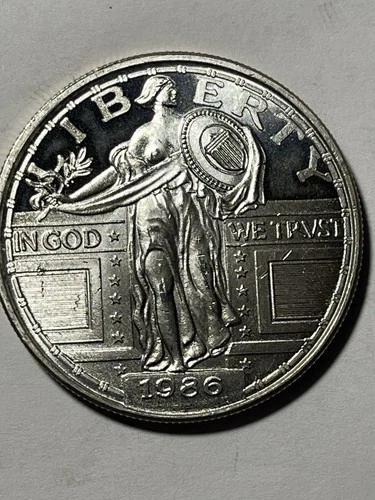 1986 Standing Liberty Silver 70th Anniversary United States 1 oz 999 Silver Coin