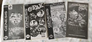 Lot Collection of 4 Sega Genesis instruction manuals No games