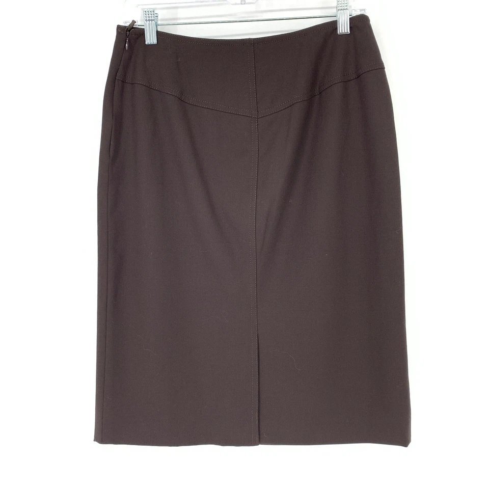 Piazza Sempione Skirt Women's Size 46 US 10 Straight & Pencil Wool Blend Brown - Image 2 of 4