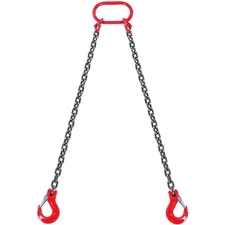 VEVOR 5/16" x 5' Chain Sling 2 Legs G80 Lifting Chain with Grab Hooks 6600 lbs
