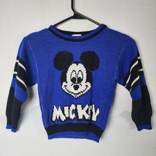 Vintage Mickey and Friends by Prodigy Blue Knit Sweater  Kid's Medium 6 