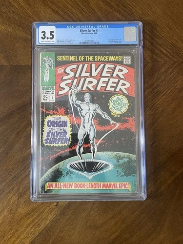 SILVER SURFER #1 CGC GRADED 3.5 MARVEL COMICS 1968 ORIGIN SILVER SURFER/WATCHERS