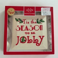 Lenox Holiday Square Dish Tidbit Plate 6 Inch Tis the Season American by Design