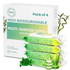 Multi-Surface Cleaning Wipes Bulk Unscented Large Wet Wipes 4 Pack 240 CT