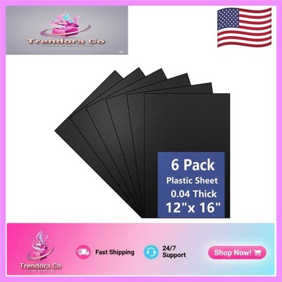 Flexible Black Plastic Panels - 6 Pack, Ideal for DIY Handicrafts & Decor
