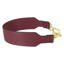 16 Inch Leather Purse Strap, Plain Pattern with Light Gold Buckle, Burgundy