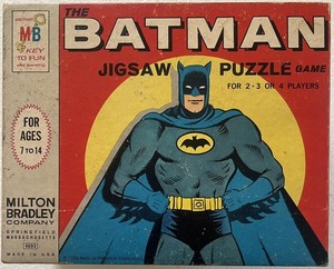 1966 Vintage THE BATMAN Jigsaw Puzzle Game - Complete - VG Cond - Milton Bradley