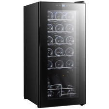 Image of HOMCOM 50L Undercounter Wine Cooler Fridge with LED Light Glass Door 18 Bottles