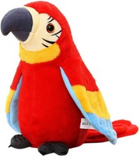 9'' Cute Talking Parrot Repeats What You Say Electronic Interactive Plush Toy St