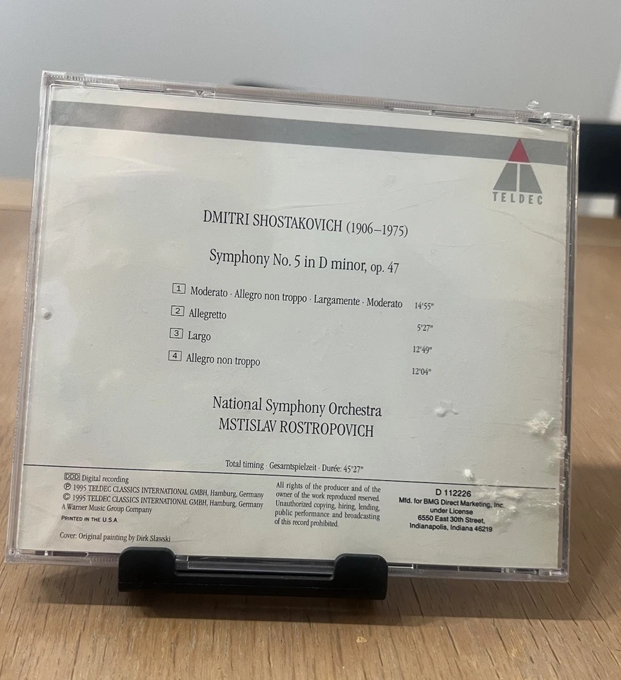 Симфония Дмитрия Шостаковича No 5 дюймов ре минор, Op 47 классический музыкальный компакт-диск новый - Изображение 2 из 4