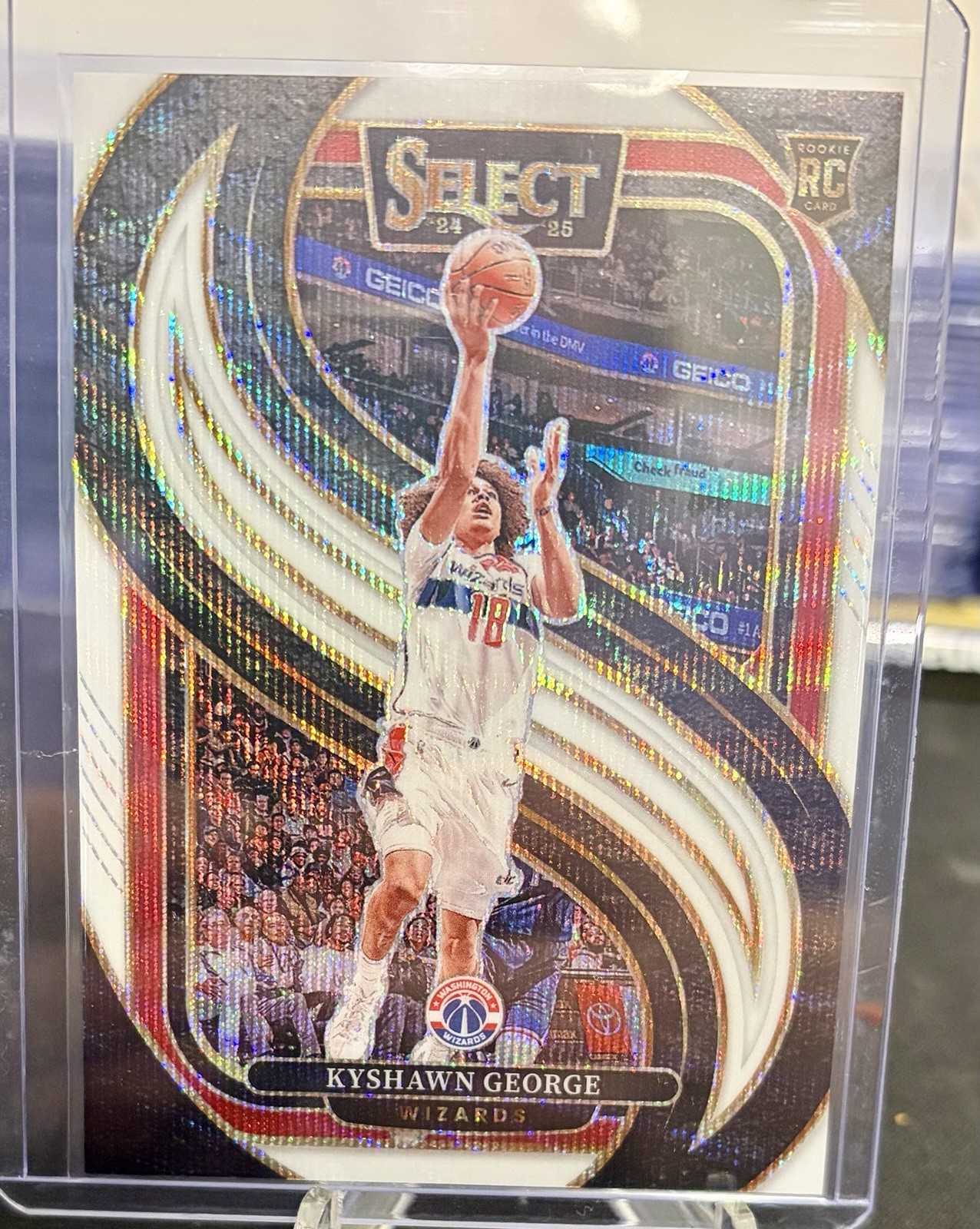 2024-25 Panini Select Kyshawn George #177 RC Rookie Premier White Wave /99