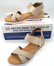 Skechers Women's Bobs Desert Kiss Secret Picnic Natural Sandals Size 7 Beige