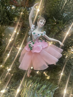 Nutcracker Waltz Of Flowers Ballerina Ornament C7655 Ballet Dancer Pink Clara