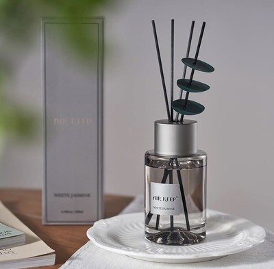 Airkeep Raumduft 170ml, Reed Diffuser Set, White Jasmine  Raum Duft Mit Stäbchen