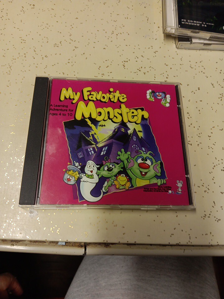 Vintage 1995 My Favorite Monster Kids Childrens PC CD ROM Learning