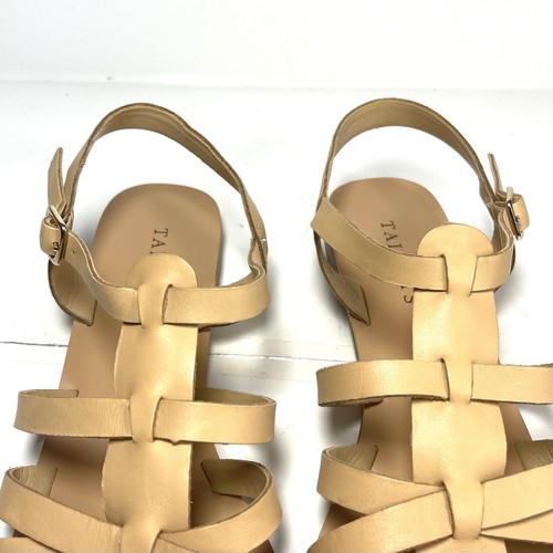 Talbots Women's Slingback Sandals Tan Leather Strappy Buckle Size 9M - Picture 7 of 12