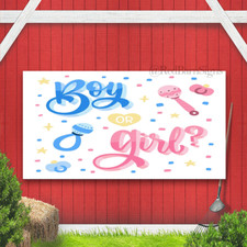Gender reveal boy or girl banner