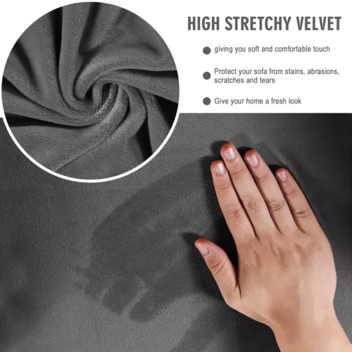 Samt Stretch Elastisch Sofabezug Wohn Couch Schonbezüge Schoner 1/2/3 Sitzer - Bild 39 von 112