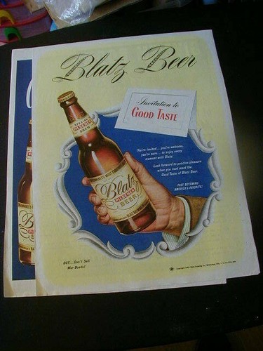 RARE Vintage lot of 3 Blatz beer magazine print ads 1945 1946 1947 pumpkin - Picture 2 of 3