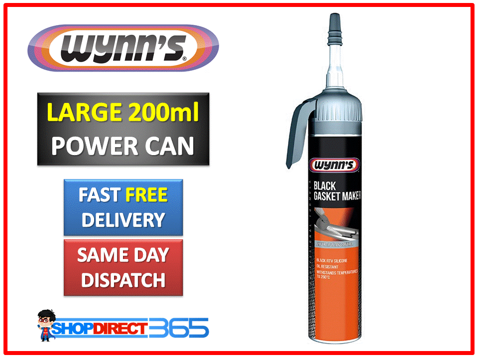 Wynns High Temp Black Instant Gasket Maker Silicone Sealant Power Can