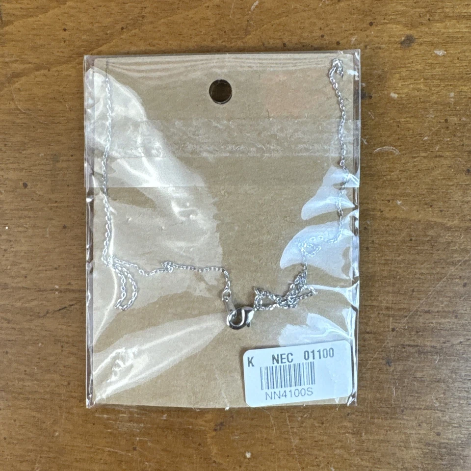 Collar colgante enchapado en rodio de abeja ópalo imprescindible para mujer (16′′), plateado Foto 4 de 4