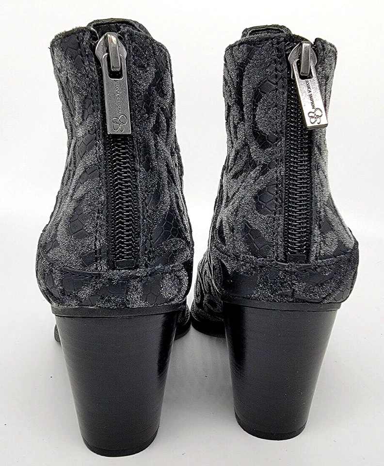 Botas Jessica Simpson Botas Pretas Tamanho 8.5 Femininas JS Yolah Cinza Floral Novas - Imagem 4 de 4