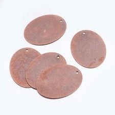 25 BULK Metal Stamping Blanks Antiqued Copper Oval Pendants Brass Blanks 40mm