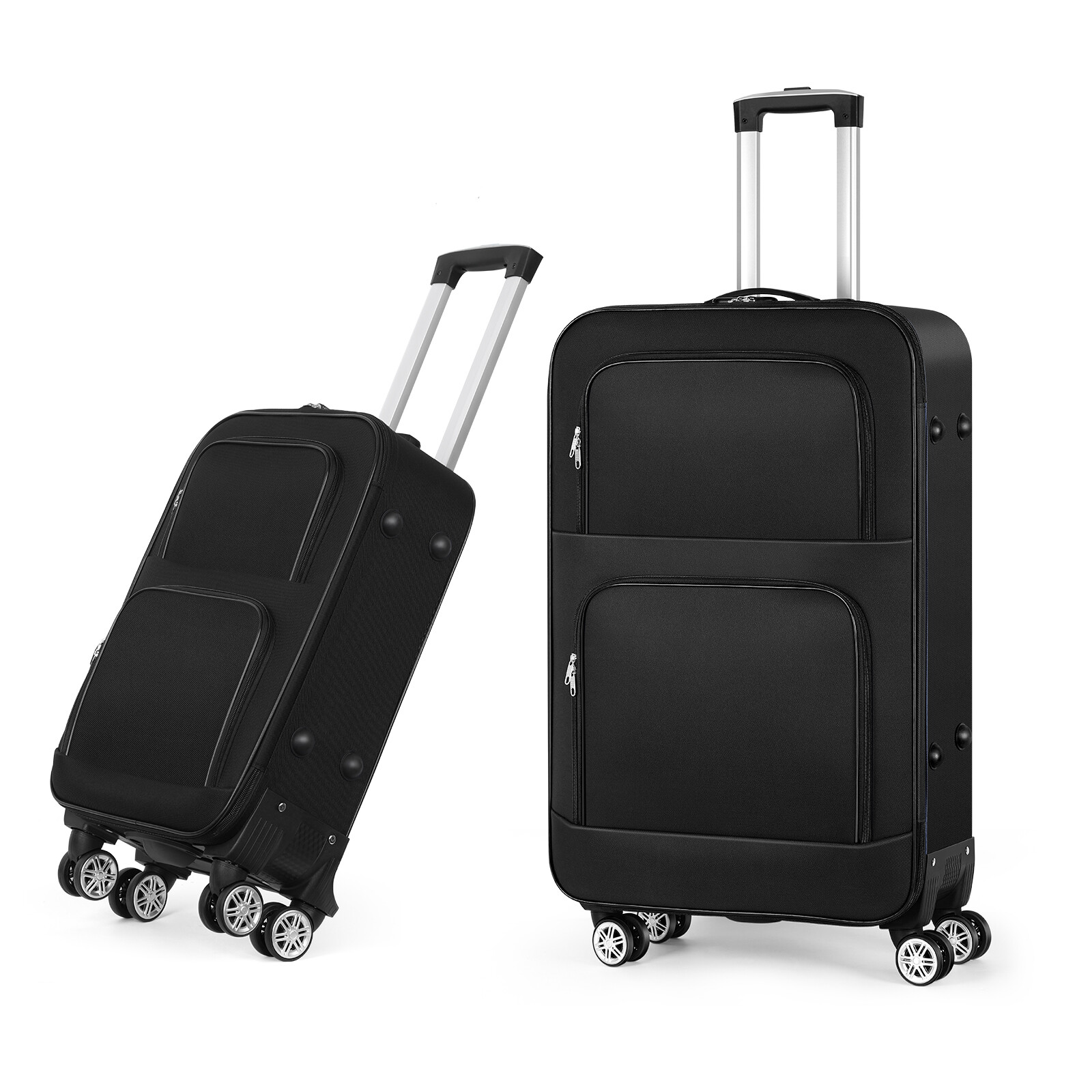 Luggage Sets 2 Piece Soft Side Suitcase with Spinner Wheels Carry On