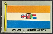 Vintage 1950 Union of South Africa Topps Flags of the World Card #21 (EX)
