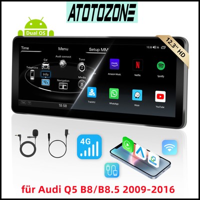 ATOTO 12.3'' Apple CarPlay Android für Q5 2009-2016 Autoradio GPS Navi Bluetooth