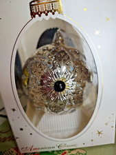 Vtg Jeweled Mercury Glass Crackle Morrican Star Shape 3" Christmas Ornament Silv