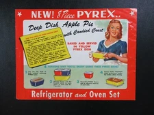 Vintage 1947 Pyrex Primary Color Refrigerator Dish Set Advertising Insert