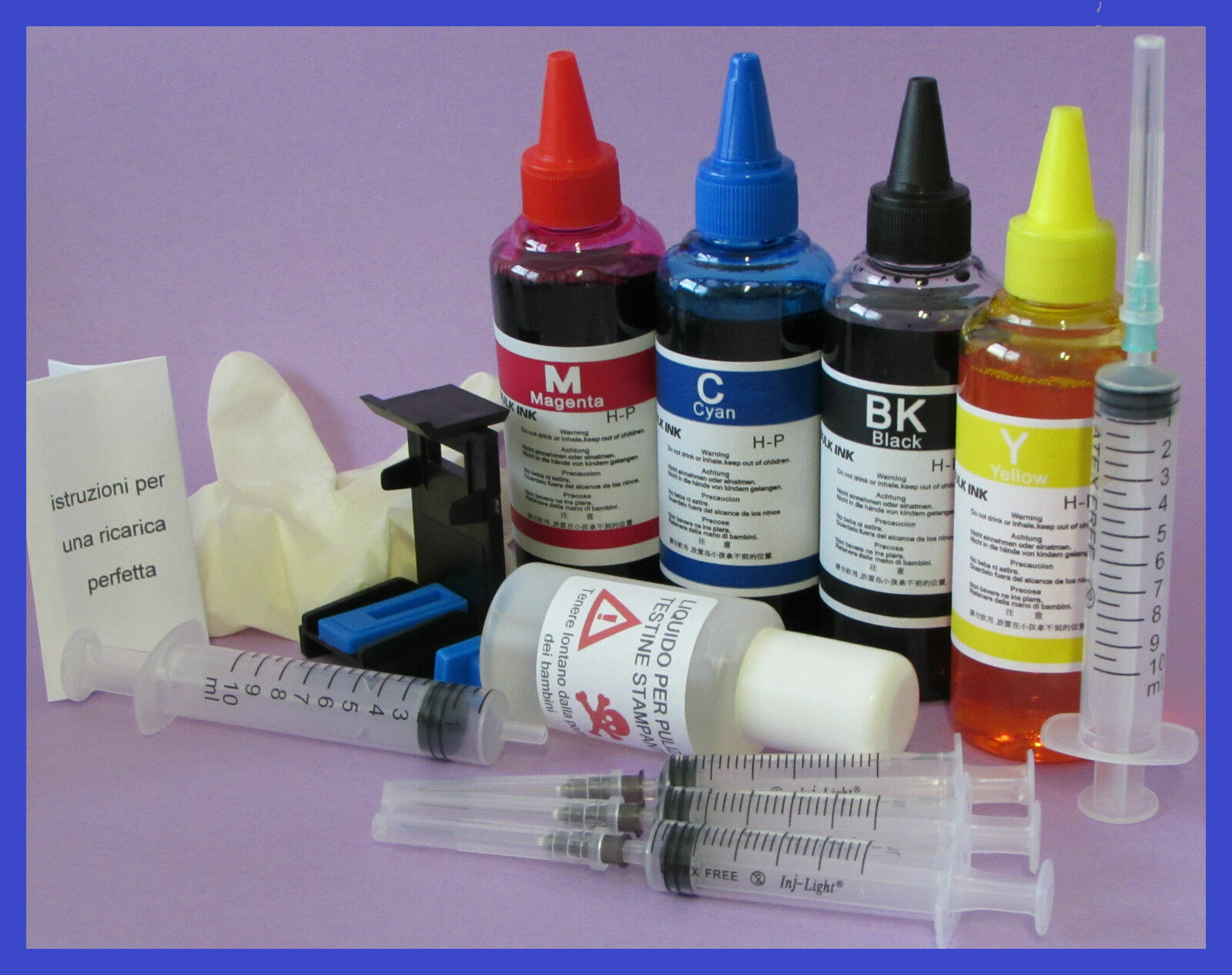 400 ml kit inchiostro cartucce 45 nere e 78 c  stampante HP Deskjet 930c