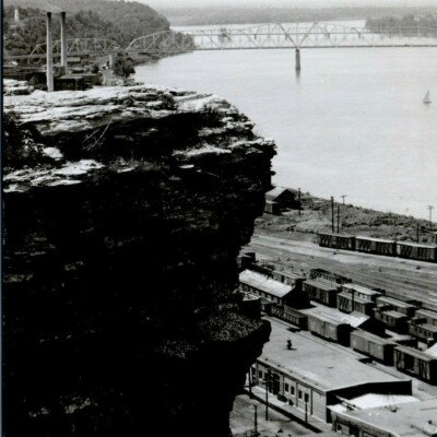 Lovers Leap Hannibal, MO USA RPPC LL COOK Postcard Vintage Train Depot RR Bridge