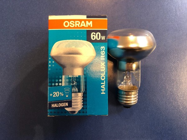 Neu Osram Halolux R63 Reflektor 60W E27 230V Reflektorlampe Strahler Spot 30°-image