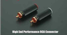 4x Non Solder RCA Audio Connector Plug Phono HIFI 06R Red Copper Plated