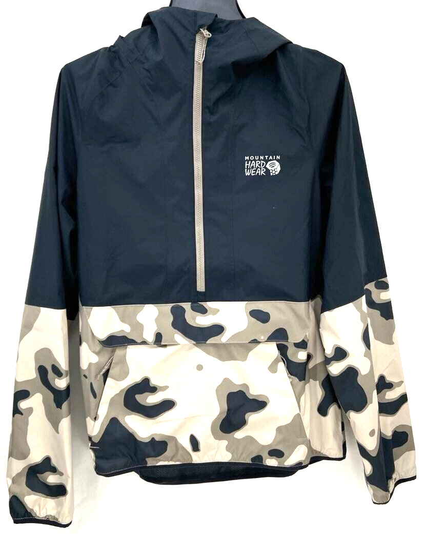 NEW Mountain Hardwear Rainlands Anorak Camo Half Zip LS Hooded Jacket Men's S eBay