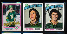 Lot (3) 1976-77 Topps North Stars #173 158 OPC #169 Signed Autograph (AW74)