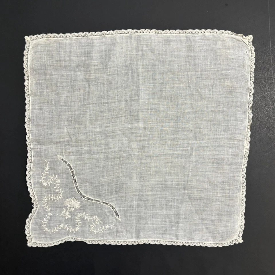 Pañuelo de boda vintage bordado de novia Cottagecore delicado femenino Foto 4 de 4