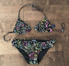 Vilebrequin Swimwear Girls Black Ruffled Bikini Swimsuit Top/Bottom Set Size 12