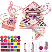 76 Pcs Kids Makeup Sets for Girl Washable Pretend Beauty Toys Music & Light