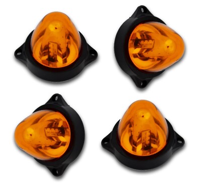 4 x 24 V LED ROTIERENDE BERNSTEINFARBENE LICHTER MINI-BAKE ORANGE SEITENMARKIERUNGSLAMPEN