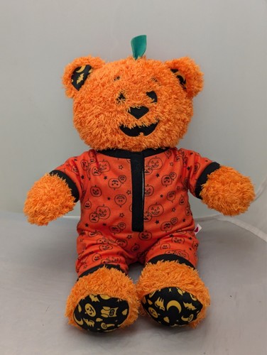 Build A Bear Orange Halloween Pumpkin Glow Bear Light Up BAB Jack O Lantern Bear - Picture 7 of 10