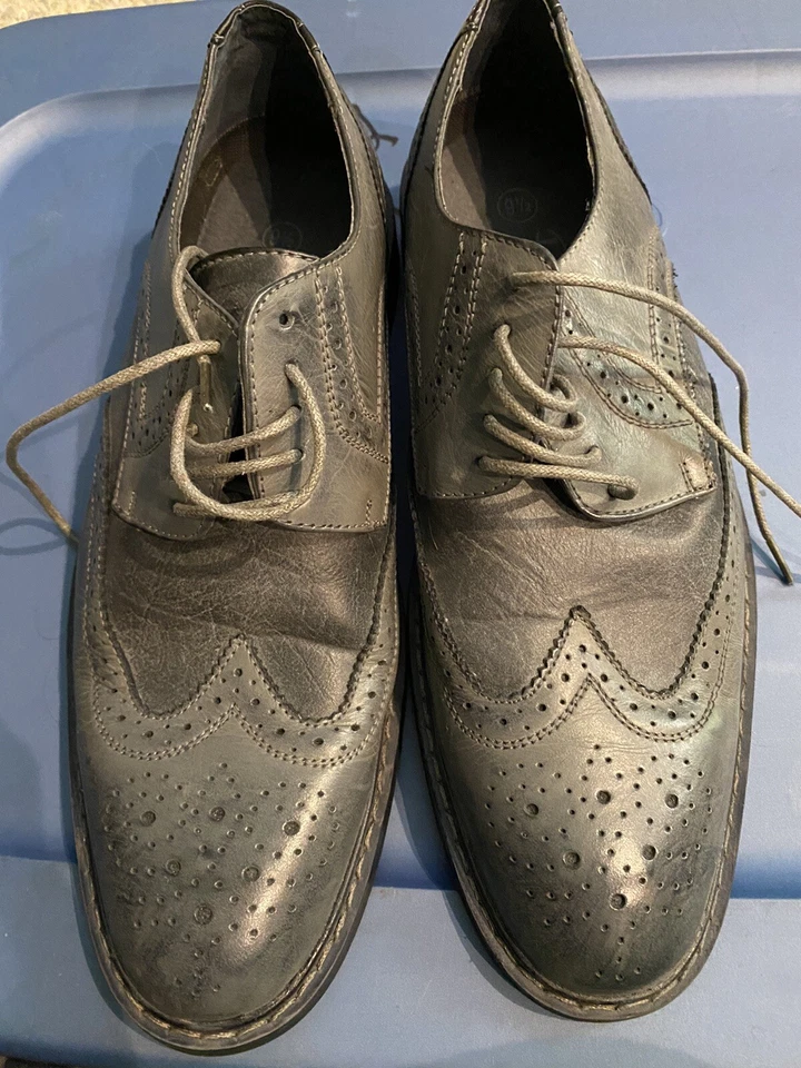 Zapato de vestir gris pingüino con cordones para hombre talla 9,5 Foto 2 de 4