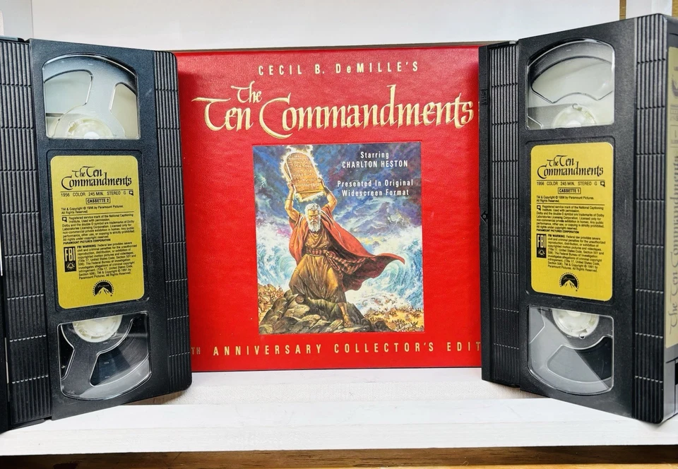 1991 The Ten Commandments Vintage VHS 35th Anniversary Collector Edition Box Set Foto 3 de 3