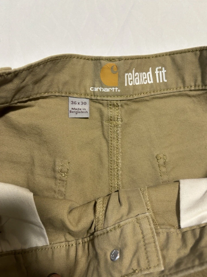Pantalones cargo Carhartt para hombre calce relajado trabajo 36x30 caqui 14806 Foto 4 de 4