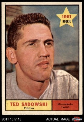 1961 Topps #254 Ted Sadowski Twins RC 5.5 - EX+