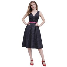 Tahari 50s Inspired Polka Dot Fit & Flare Dress Pink Belt Rockabilly Size 10 NW