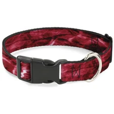 Plastic Clip Collar Mossy Oak Elements Crimson Agua Camo Red WIDE-Small 13-17"